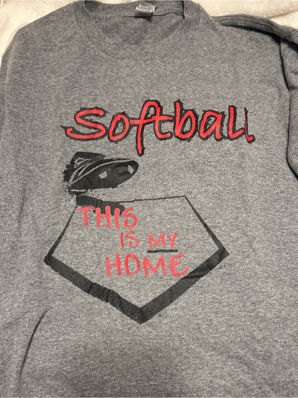 Gray Softball Graphic Tee - "This Is My Home"